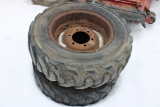 Pair Of 27x8.50-15 Skid Steer Tires On 6 Bolt Rims