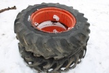 Pair Of 12.4-24 Tires On Kubota Rims