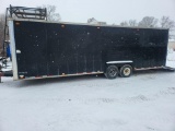 Iowa 26' Enclosed Race Car Trailer, Fold Up Observation Deck On Roof, Awnin