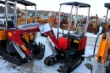 Future FT 13 Mini Excavator, Gas, Thumb, Red
