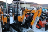 Future FT13 Mini Excavator, Gas, Thumb, Yellow