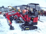 Unused VICSEC VC13 Mini Excavator, Manual Thumb, Gas Powered Engine, Backfi