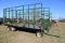 20' Steel Hay Wagon On Tandam Running Gear w/ Extendable Tongue, Wood Floor