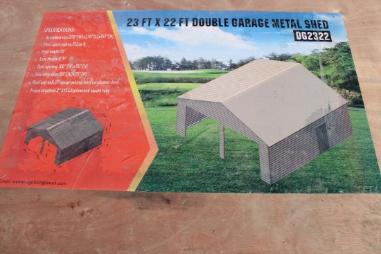 New 23'x22' Double Garage Metal Shed