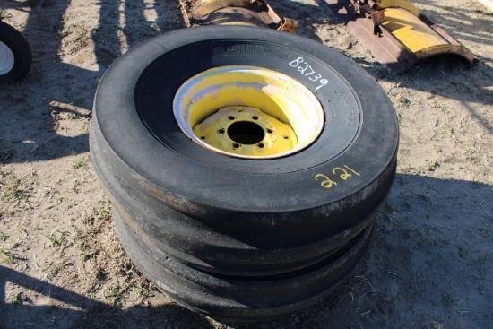 Pair Of 11.00-16 Tractor Tires On 6 Bolt Rims
