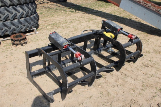 Wildcat 78" Dual Cylinder Root / Brush Grapple Bucket, Universal SSL Quick