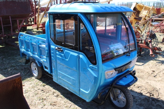 New Future 3 Wheel Electric Vehicle w/ Cab, Flat Bed