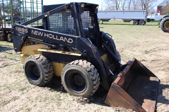 New Holland LX885 Skid Steer, OROPS, Aux Hydraulics, Turbo Diesel Engine, 8