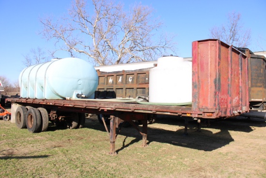 Tandam Axle Flatbed Trailer w/ 2 Plastic Water Tanks, NO TITLE