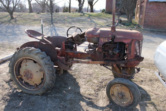 Massey Harris Pony Antique Tractor, Gas Powered, Belt Pulley, Broken Steeri