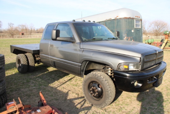 1996 Dodge Ram Dually Pickup Truck With Flatbed, Cummins Diesel, 5 Speed, 2