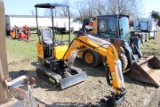 New Miva VA13 Mini Excavator, Mechanical Thumb, Rubber Tracks, Gas Engine