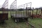 Green Metal Hay Wagon w/ Wood Floor, Rear Gate