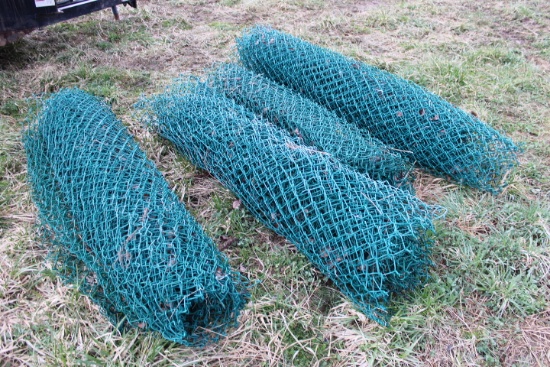(4) Rolls Of Green Chainlink Fence