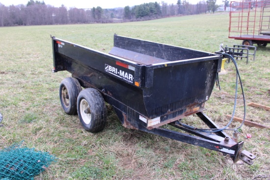 2012 Brimar 5x10 Hydraulic Dump Trailer, Uses One Set of Tractor Remotes, 1