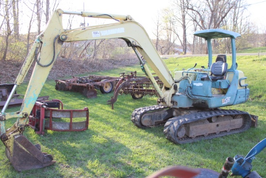Yanmar B50 Excavator, Rubber Tracks, Backfill Blade, 4093 Hours, 24" Diggin