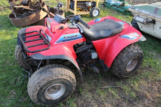 Kawasaki 185 4 Wheeler, Pushed In Line, Condition Unknown