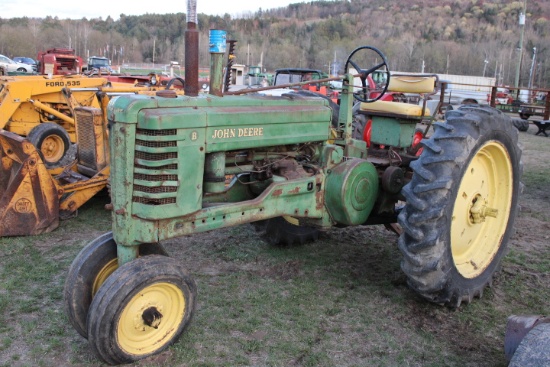 John Deere B Antique Tractor w/ 3pt, Was Bought In This Sale A Year Ago And