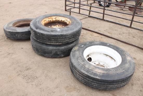 (4) 11R-24.5 Tires & Rims