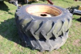 BF Goodrich 18.4-38 Tires On 9 Bolt Pressed Steel Rims, Right Offset For Pu