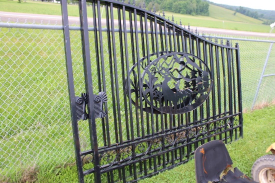 20' Bi-Parting Decoritive Driveway Gates w/ Deer Scene