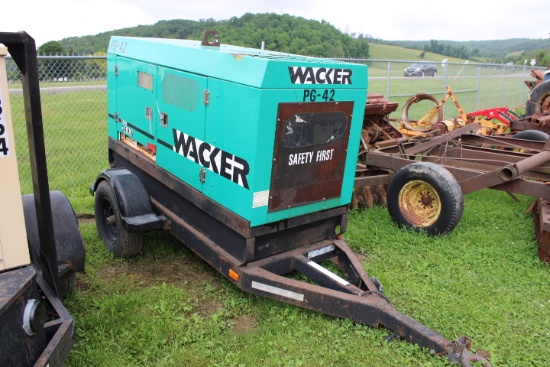 Wacker MGT2E G50 32KW Towable Diesel Genset, John Deere 4045 Diesel Engine,