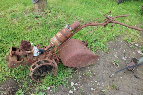 Antique Walk Behind Rototiller, Rough