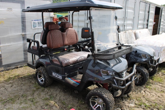 IRGC80 Electric 2 Seat Golf Cart, Roof & Windshield, Deluxe Display Screen