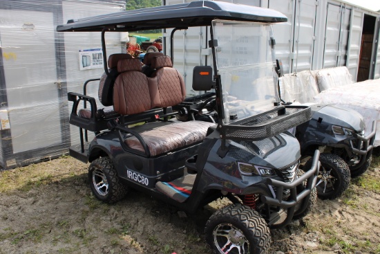IRGC80 Electric 2 Seat Golf Cart, Roof & Windshield, Deluxe Display Screen