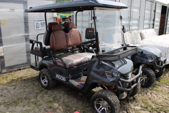 IRGC80 Electric 2 Seat Golf Cart, Roof & Windshield, Deluxe Display Screen