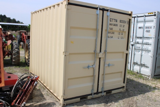 Single Use 7x10 Metal Storage Shed / Container w/ Side Door & Window