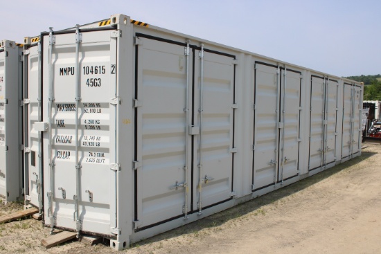 Single Use 40' Multi Door Storage Container, Side Doors, Must Call And Make