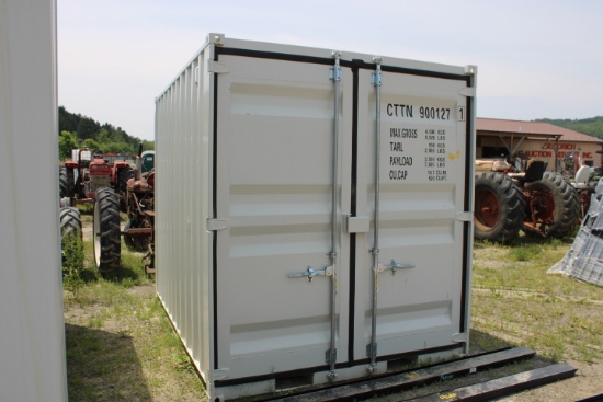Single Use 7x10 Metal Storage Shed / Container w/ Side Door & Window