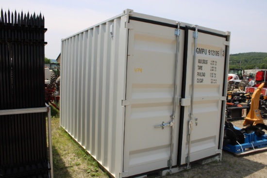 Single Use 7x12 Metal Storage Shed / Container w/ Side Door & Window