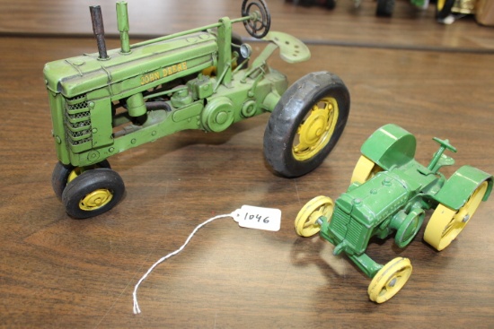 John Deere D On Steel Toy & Tin John Deere A Tractor