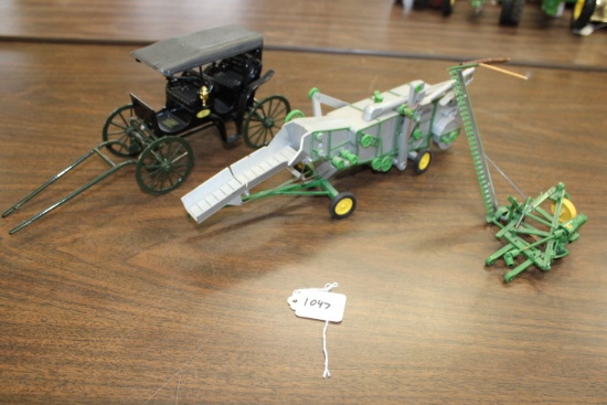 High Detail John Deere Sicklebar Mower, Threshing Machine, Buggy