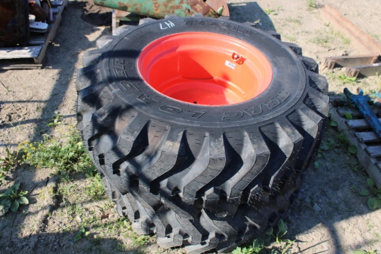 Pair Of New 15x19.5 R4 Industrial Tires On 6 Bolt Kubota Rims