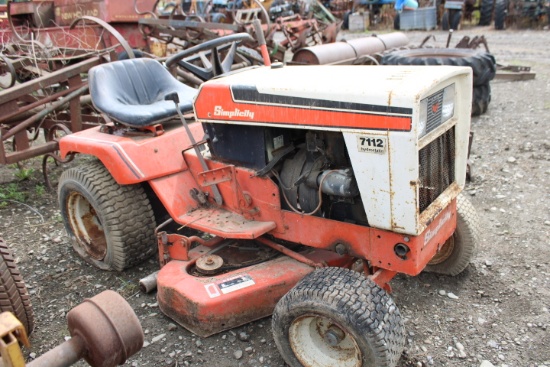 Simplicity 7112 Riding Mower, Hydro, Kohler 12 Hp Engine, Not Running