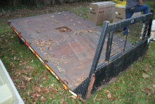 11' Steel Flatbed, Rusted Head Board
