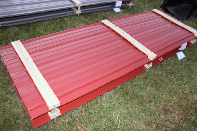 23 Pieces Of 10' Red Metal Roofing, SOLD BY THE LINEAR FOOT 230 TIMES THE B