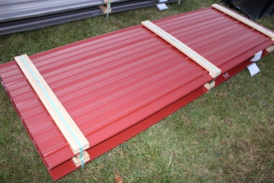 24 Pieces Of 10' Red Metal Roofing, SOLD BY THE LINEAR FOOT 240 TIMES THE B