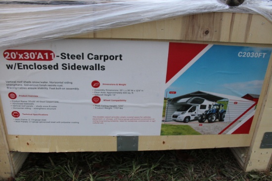SD Lanch SDLC2030GT 20x30 Carport w/ Side