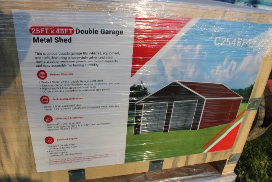 SD Lanch 25x45 Double Garage Metal Shed