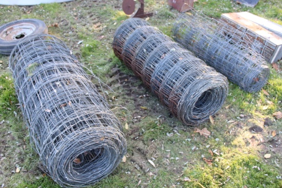 (3) Rolls Of Woven Wire Fence