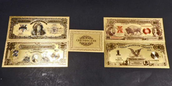 24K GOLD RARE CURRENCY SET W/ COA