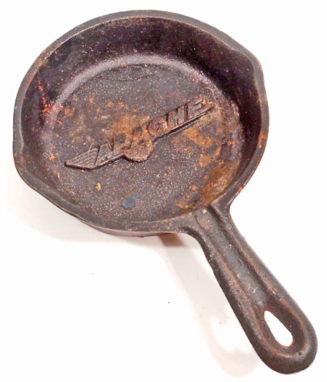 SMALL APACHE ADVERTISING CAST IRON SKILLET