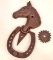 CAST IRON HORSE, SPUR & HORSESHOE DOOR KNOCKER