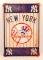 NEW YORK YANKEES BASEBALL EMBOSSED METAL SIGN