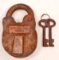 CAST IRON WESTERN ATLANTIC RAILROAD PADLOCK WITH KEYS