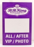 BB KING BLUES CLUB BACKSTAGE PASS